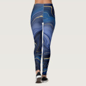 Leggings Malachite Bleue Accents Dorés Luxe Chic Pierre Pré (Dos)