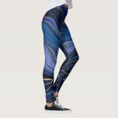 Leggings Malachite Bleue Accents Dorés Luxe Chic Pierre Pré (Droite)