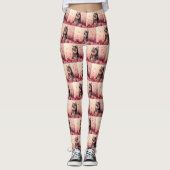 Leggings Malamute d'Alaska avec Rose - Saint-Valentin (Devant)