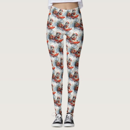 Leggings Malamute d'Alaska dans la boue Laisser il neige No (Devant)