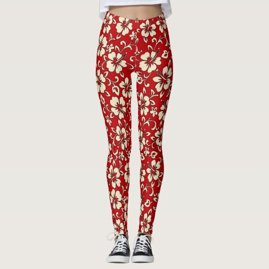 Leggings Malia Hibiscus Hawaiian Tropical Floral (Devant)