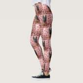 Leggings Malinois belge avec des roses - Saint-Valentin (Gauche)
