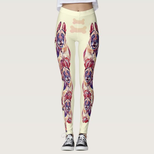 Leggings Malinois belges peints Funky (Devant)