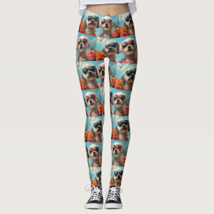 Leggings Maltais avec coeur Roses Saint Valentin