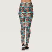 Leggings Malti Tzu avec Roses de coeur Saint Valentin (Dos)