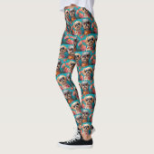 Leggings Malti Tzu avec Roses de coeur Saint Valentin (Gauche)