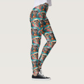 Leggings Malti Tzu avec Roses de coeur Saint Valentin (Droite)