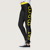 Leggings Maman Chat Amoureux Des Animaux Texte Script Bande (Gauche)