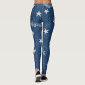 Leggings Maman d'animal faux denim patch déchiqueté étoiles (Dos)
