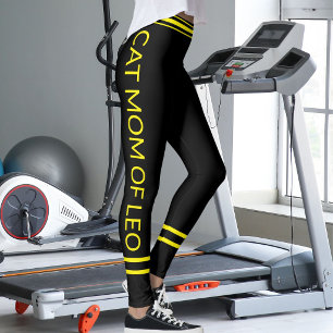 Leggings Maman de chat Amateur d'animaux Nom Rayures noires