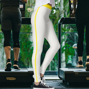 Leggings Maman de chat animale amoureux Neutre Rayures Jaun