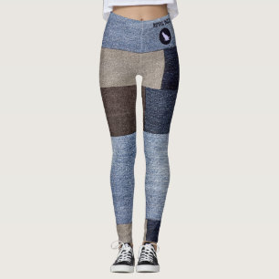 Leggings Maman de chat de compagnie Jean faux Patchwork Col