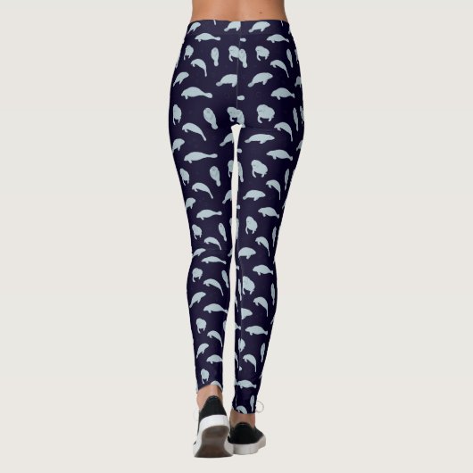 Leggings Manatees Bleu Bleu mignon Motif (Dos)