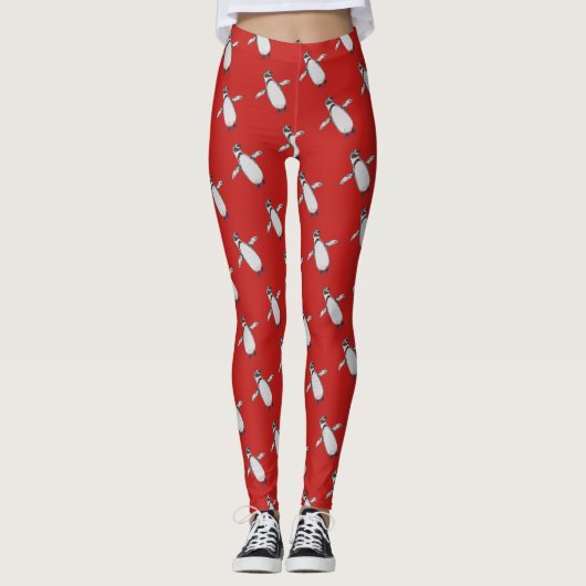 Leggings Manchot de dessin animé (Devant)