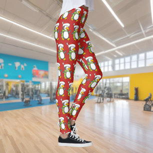 Leggings manchot de Noël marchant sur la neige