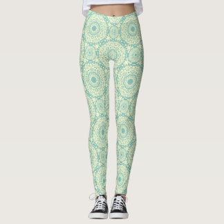 Leggings Mandala abstrait vert clair