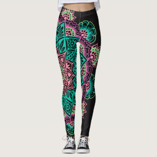 Leggings Mandala au néon lumineux