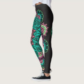 Leggings Mandala au néon lumineux (Gauche)
