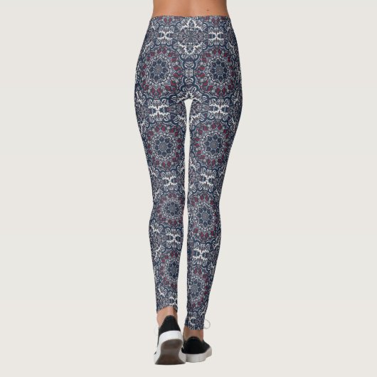 Leggings Mandala bleu Abstrait (Dos)
