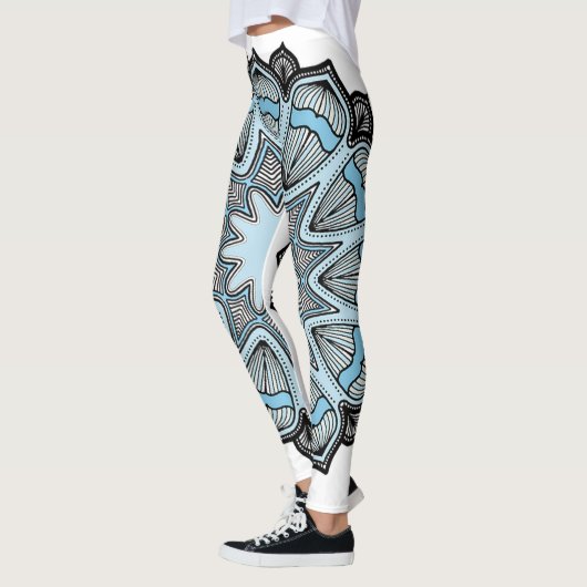 Leggings Mandala bleu et blanc (Gauche)