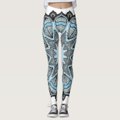 Leggings Mandala bleu et blanc (Devant)