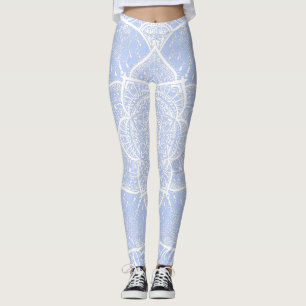 Leggings Mandala Bleu et Blanc - Loergann en Juniper Berry