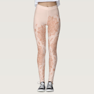 Leggings Mandala Bohème en Terracotta