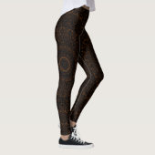 Leggings Mandala Brown au chocolat avec symétrie complexe (Droite)
