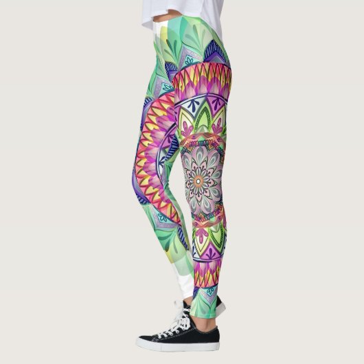 Leggings Mandala coloré exotique (Gauche)