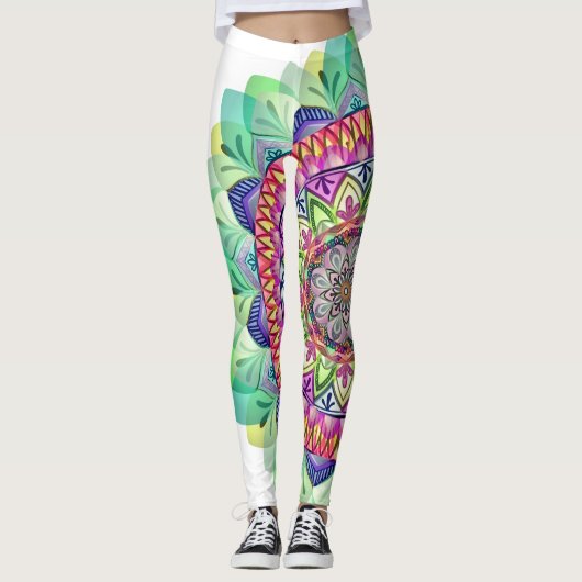 Leggings Mandala coloré exotique (Devant)