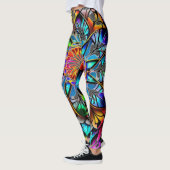 Leggings Mandala coloré, Mandala psychédélique, Géométrique (Gauche)