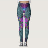 Leggings Mandala Colorful Striant Fractal Art Kaleidoscope (Devant)