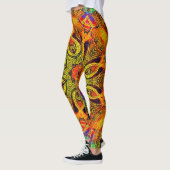 Leggings Mandala, conception kaléidoscopique en or (Gauche)