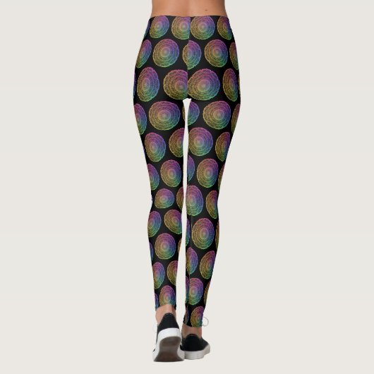 Leggings Mandala d'arc-en-ciel (Dos)