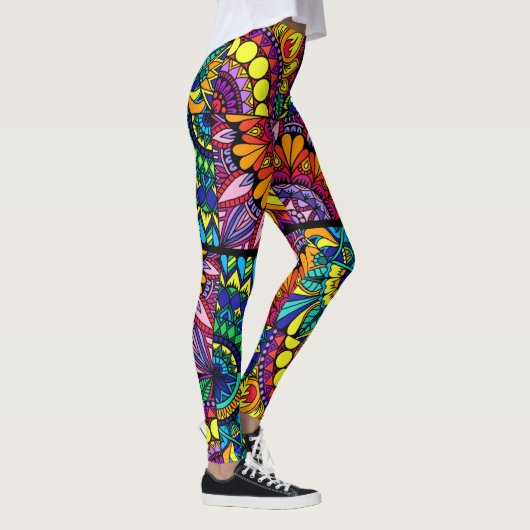 Leggings Mandala de bloc de couleur (Droite)