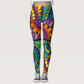 Leggings Mandala de bloc de couleur (Devant)