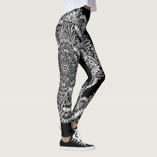 Leggings Mandala de circulaire de B&W (Droite)
