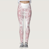 Leggings Mandala. de corail floral ethnique (Devant)