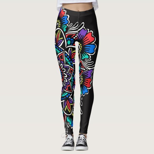 Leggings Mandala de fête (Devant)