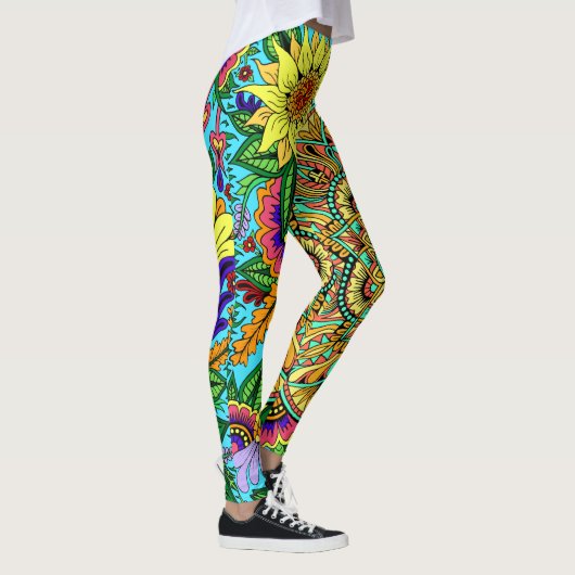 Leggings Mandala de page de fleur (Droite)