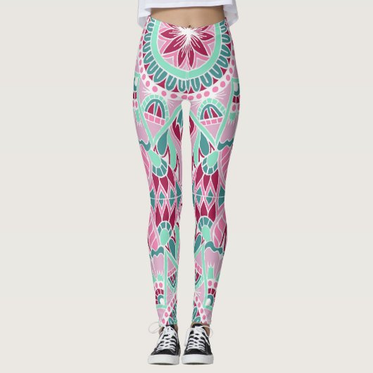 Leggings Mandala de saison d'été (Devant)
