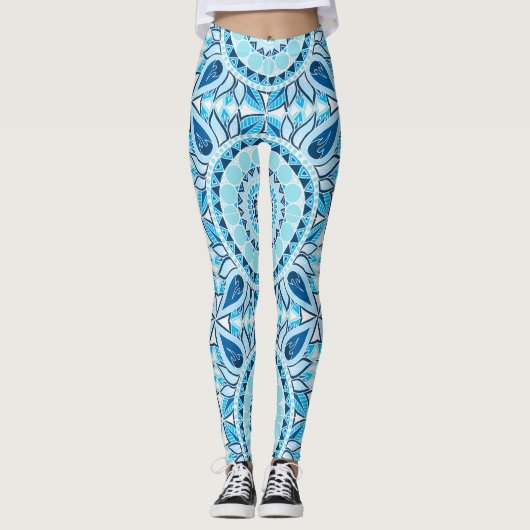 Leggings Mandala de saison d'hiver (Devant)