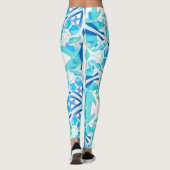 Leggings Mandala Design, Blue Ivy en blanc (Dos)