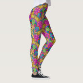 Leggings Mandala Design en rose, blues et or (Droite)