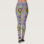 Leggings Mandala Design, Neon Flower Power ! (Dos)