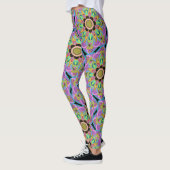 Leggings Mandala Design, Neon Flower Power ! (Gauche)
