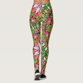 Leggings Mandala Design Noël Pointsettia, Vacances (Dos)
