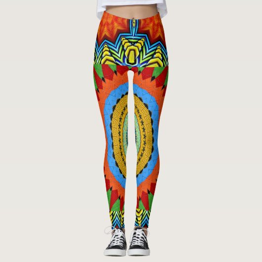 Leggings MANDALA DESIGNER COLLAGE (grande échelle) (Devant)
