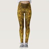 Leggings Mandala d'or ethnique. (Devant)
