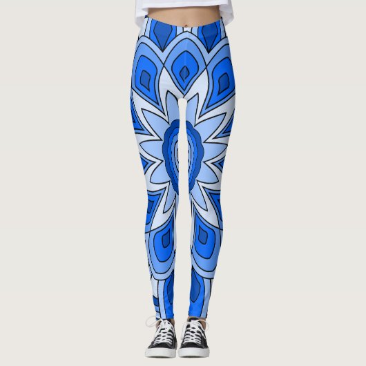 Leggings Mandala en bleu (Devant)